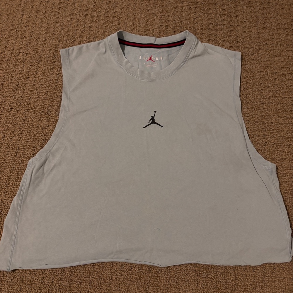 Jordan Light Blue/Gray Sleeveless Crop Top